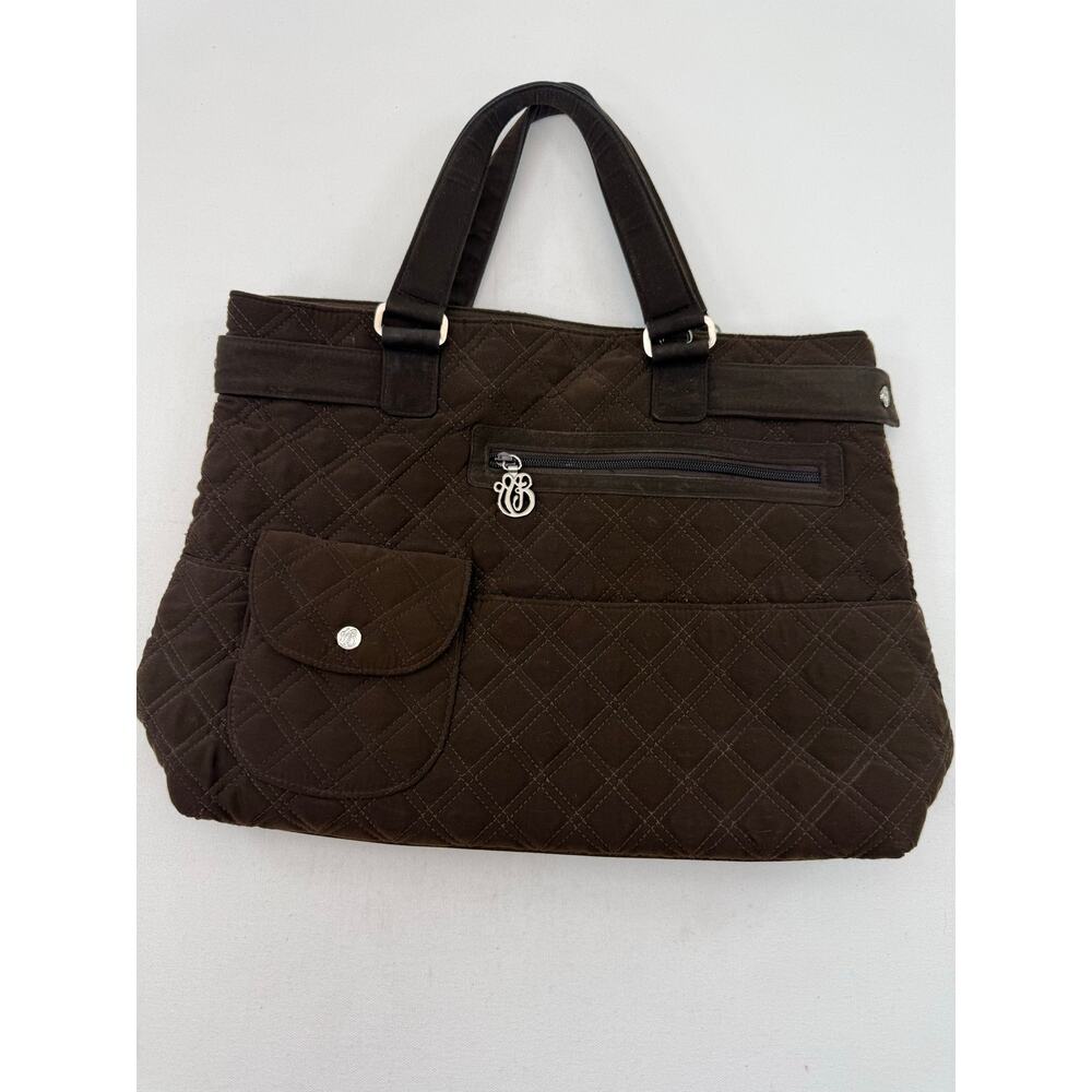 Vintage Y2K Era Vera Bradley Brown Quilted‎ Convertible Tote Crossbody Briefcase